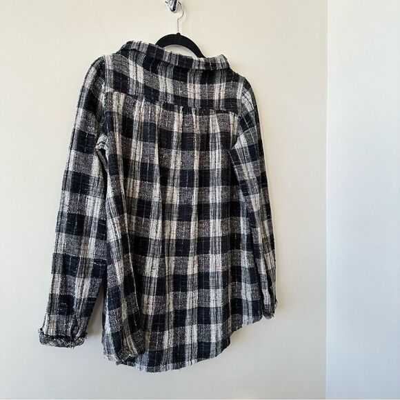 Free People-Walk In The Park Plaid Cowl Neck Tunic Top - Picture 8 of 12